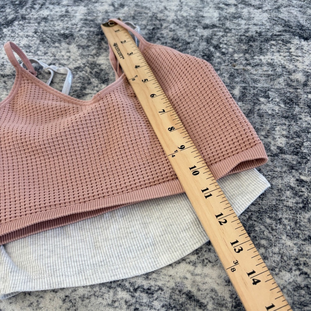 Bozzolo Womens Crop Top Lot of 3 Ribbed Waffle Knit Cami Tee Size Small Bundle - Picture 7 of 12